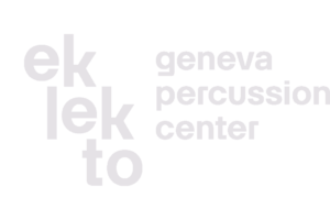 Logo Eklekto Geneva Percussion Center blanc sur noir