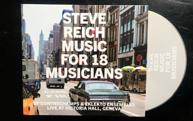 Fourre de CD avec Steve Reich, Music for 18 Musicians