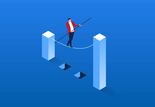 Businessman keeps balance across risk areas